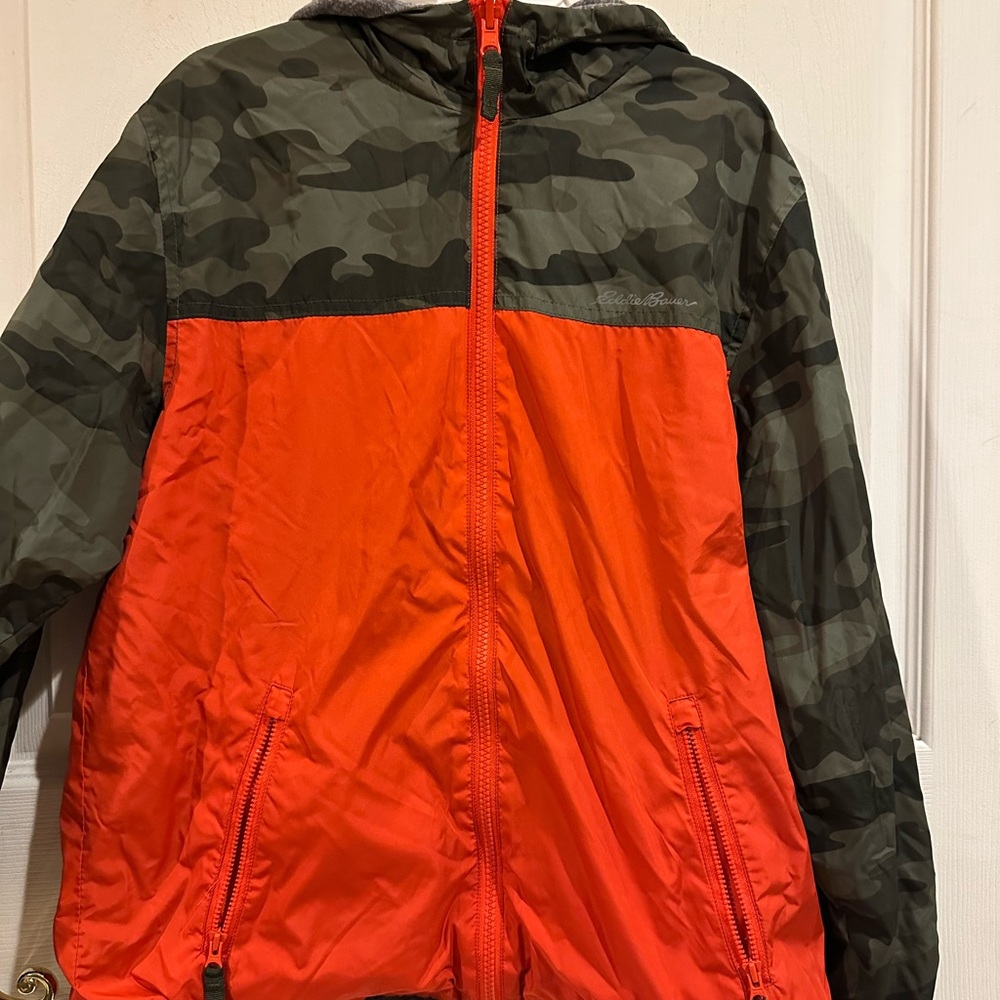 Eddie Bauer Kids Rain Jacket - Reversible Boys Windbreaker Jacket with Hood